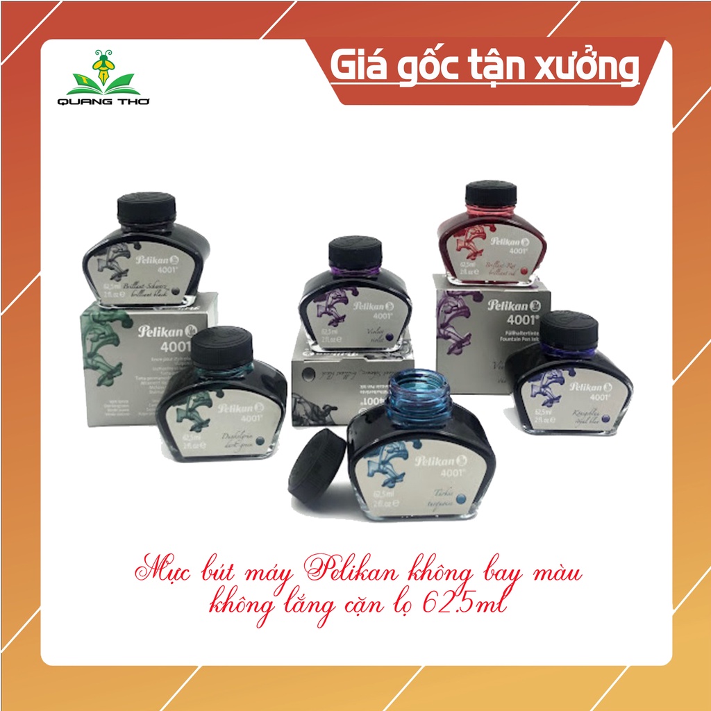 mực pelikan 4001 (lọ 62.5ml) , mực không phai, bay màu
