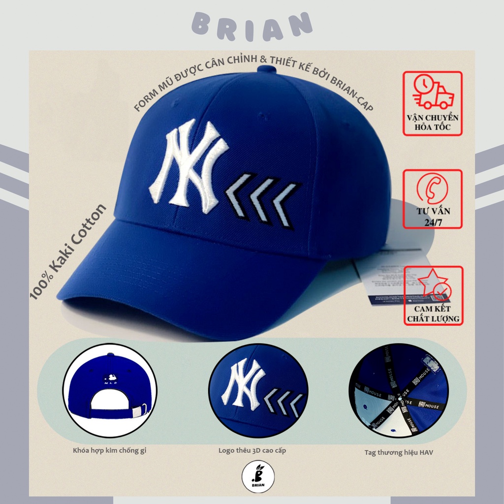 Mũ lưỡi trai NY xanh, nón kết NY xanh logo thêu mũi tên cao cấp, dành cho mọi lứa tuổi cả nam và nữ, FREESIZE.