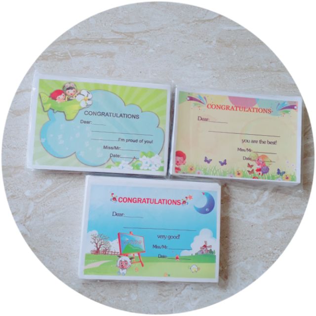 Giấy khen tiếng Anh a6