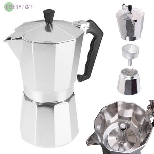 Ấm, Bình Pha Cà Phê Moka Espresso Tại Nhà - Ấm Pha Coffee Kiểu Ý - Tiện Lợi Dễ Sử Dung - Có Video, Ảnh Thật