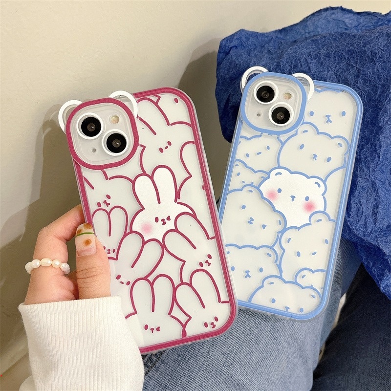 Ốp Điện Thoại Hình Gấu Thỏ Dễ Thương Cho IPhone 6/6plus/6s/6splus/7/7plus/8/8plus/x/xr/xs/11/12/13/pro/max/plus/promax