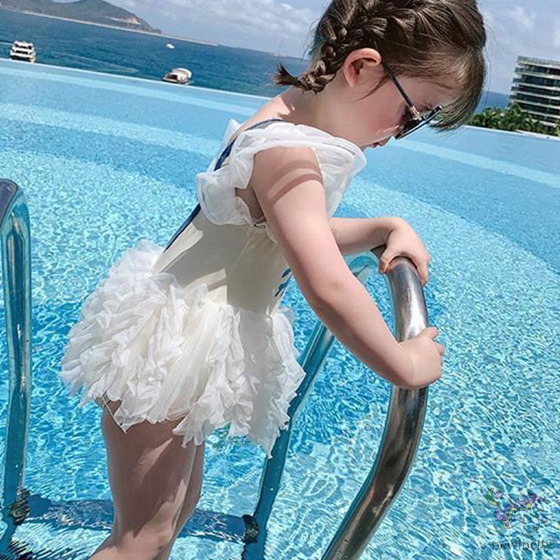 Đồ Bơi Một Mảnh In Chữ Cho Bé Gái