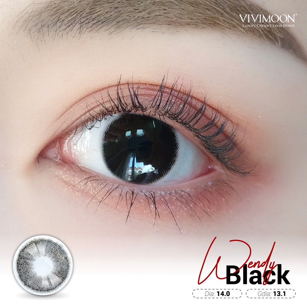 Lens cận đen tự nhiên Hàn Quốc VIVIMOON Wendy Black 13.1 mm