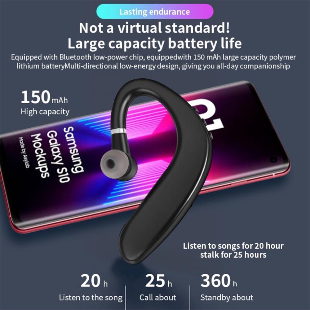 180 ° Tai Nghe Bluetooth Không Dây Đeo Một Bên Tai Có Thể Điều Chỉnh Chống Thấm Nước Siêu Bền