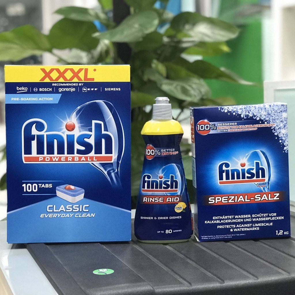 Muối Finish 1,5kg dùng cho Máy Rửa Bát Chén + Tặng viên Finish