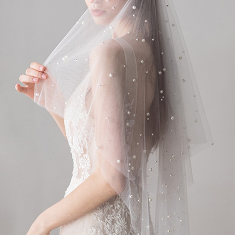 Mạng Che Mặt 2 Lớp Bằng Vải Tuyn Cắt Lược Cho Cô Dâu Và Phù Dâu