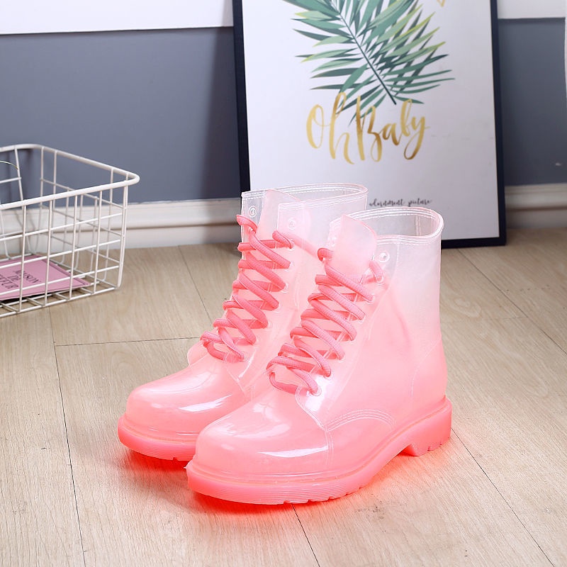 Giày Đi Mưa Trong Suốt Chống Thấm Nước Và Trượt Cho Nữ