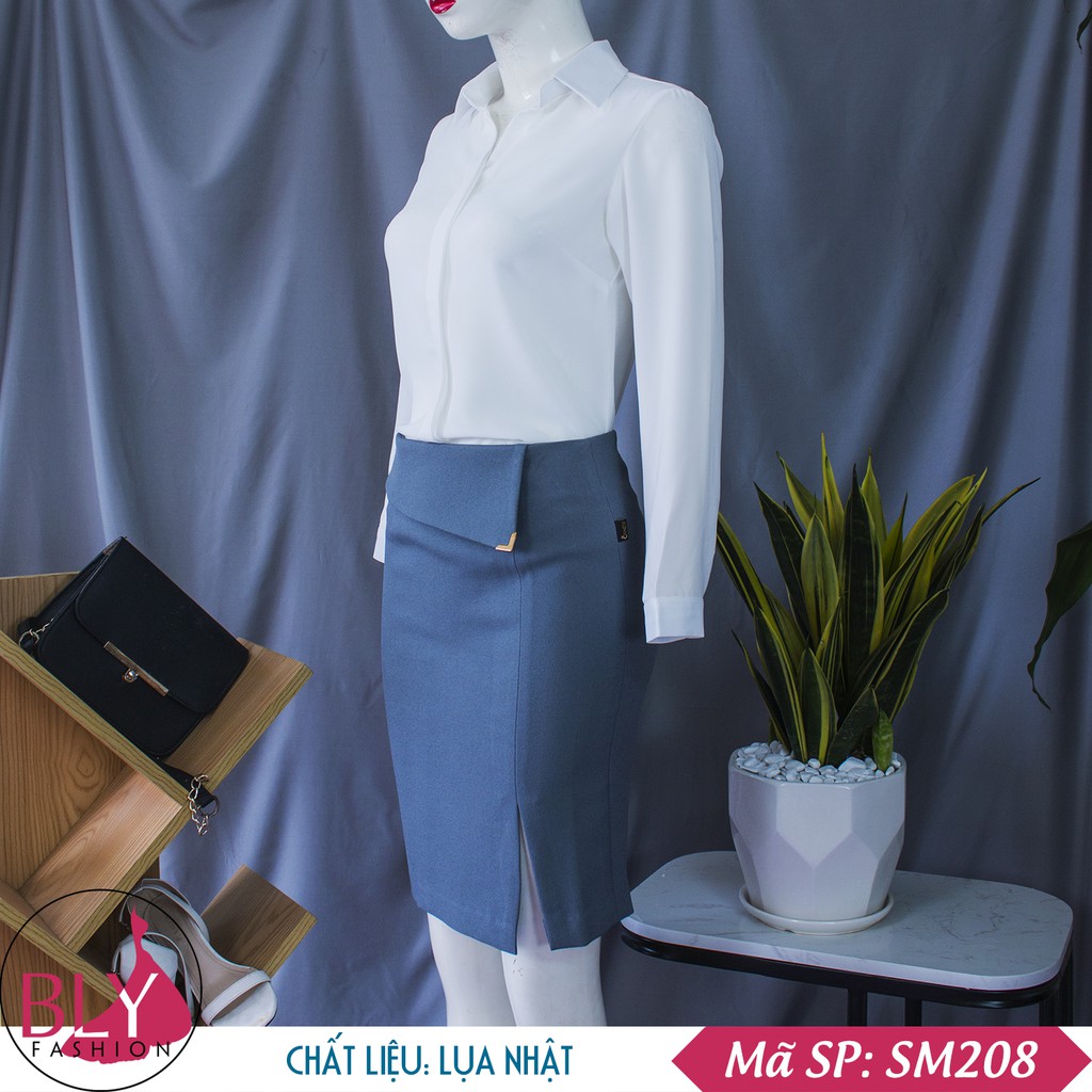 Áo sơ mi nữ cổ Đức chất liệu lụa nhật BlyFashion SM202T thời trang công sở cao cấp Thanh lịch Sang trọng