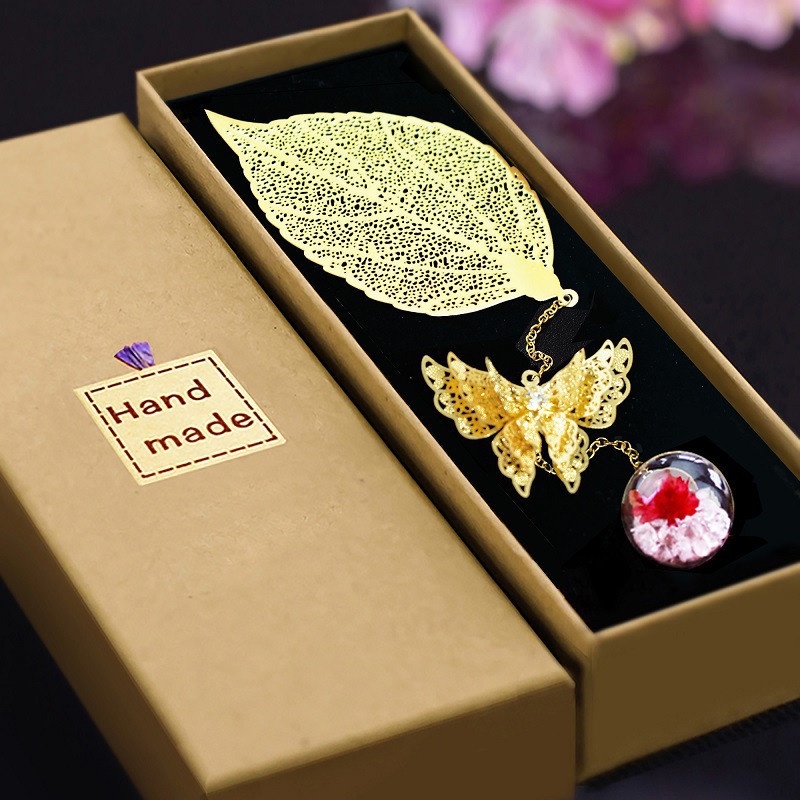 ( kèm hộp ) Bookmark kim loại mỏng Cầu Thủy Tinh xinh xắn kẹp sách đánh dấu trang tiện lợi