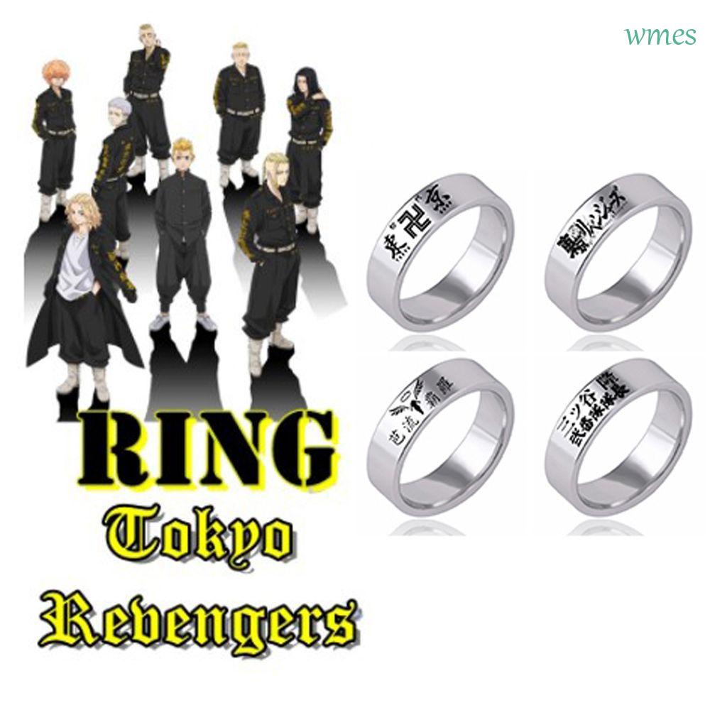Nhẫn đeo tay bằng thép không gỉ khắc hình anime Kurokawa trong phim Tokyo Revengers 1