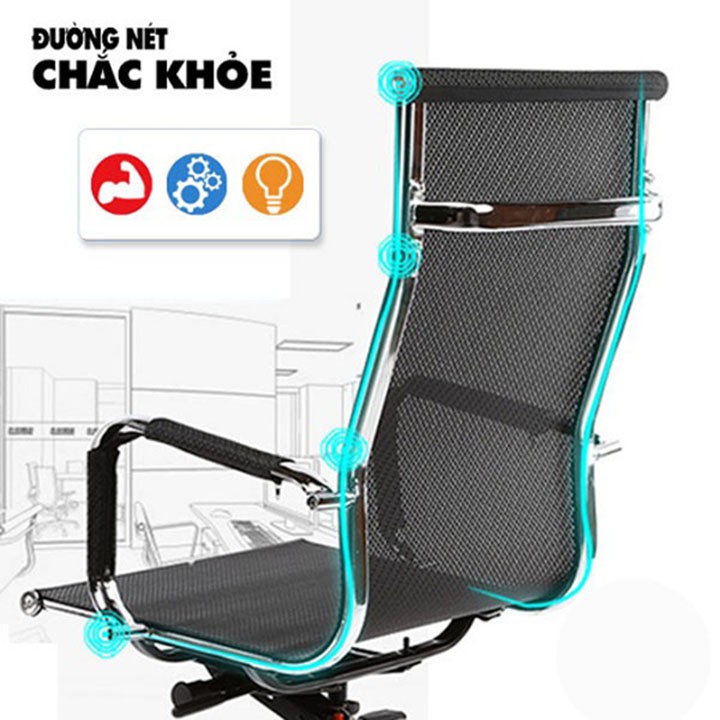 Ghế làm việc lưng lưới cao cấp, Ghế xoay, Ghế văn phòng lưng thoáng mát siêu bền | BigBuy360 - bigbuy360.vn