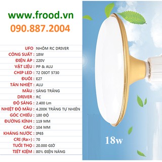 Bóng đèn LED UFO Gold 18W