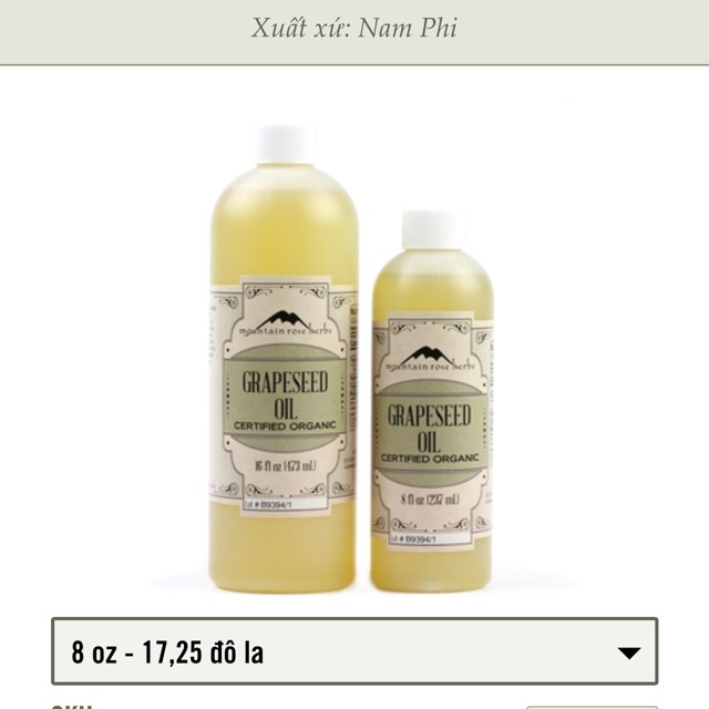 Dầu hạt nho Mountain rose herbs