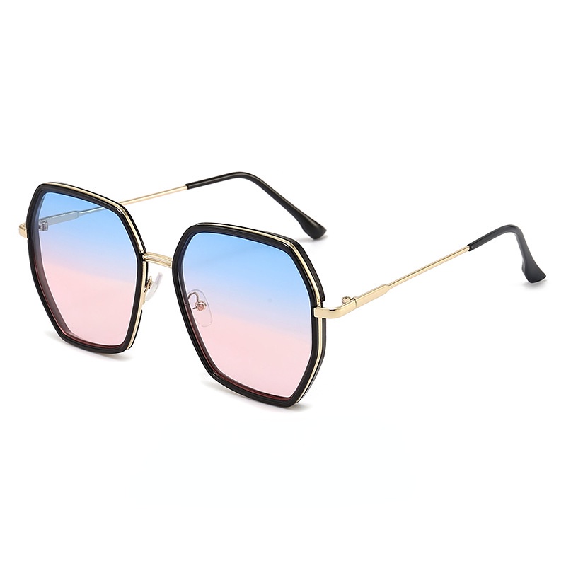 Kính Mát Thời Trang Hàn Quốc 2022 Gọng Lớn Tròng Đa Giác Màu Gradient Cá Tính Cho Nữ