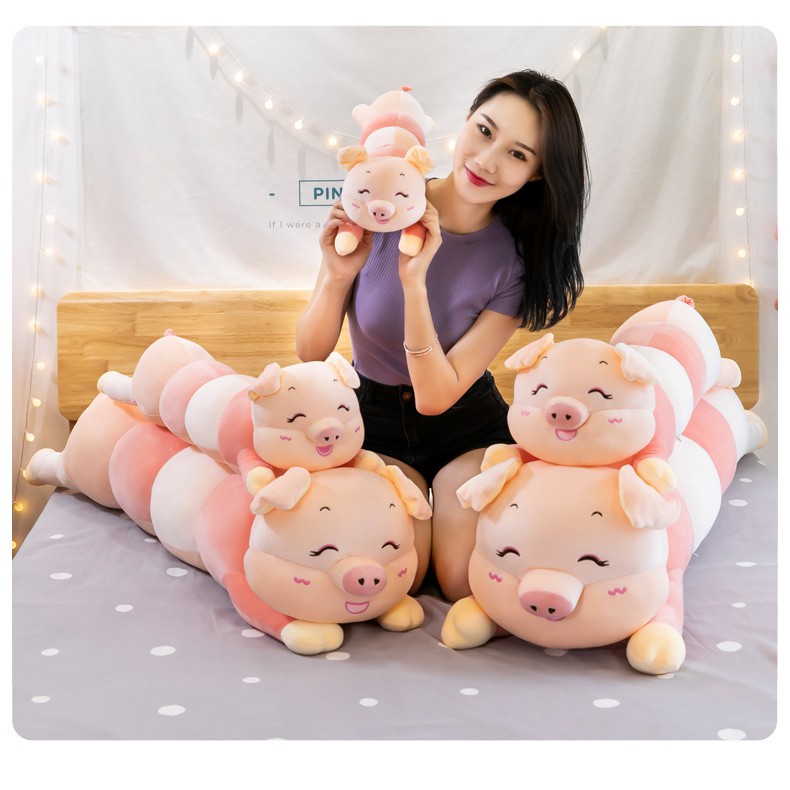 [Hàng Sẵn] Gấu bông Gối ôm hình Sâu B.ướm Heo Dễ Thương cho Bé