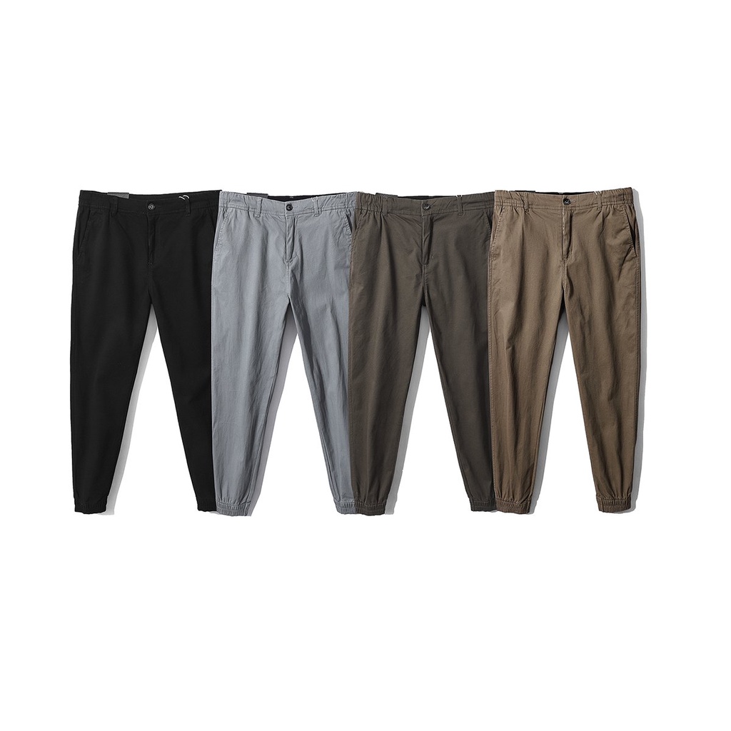 Quần Jogger Kaki HEBOZ Cạp In Dây Rút 4M, lưng chun co giãn, chất vải cao cấp dày dặn, form chuẩn slim fit - 00000742