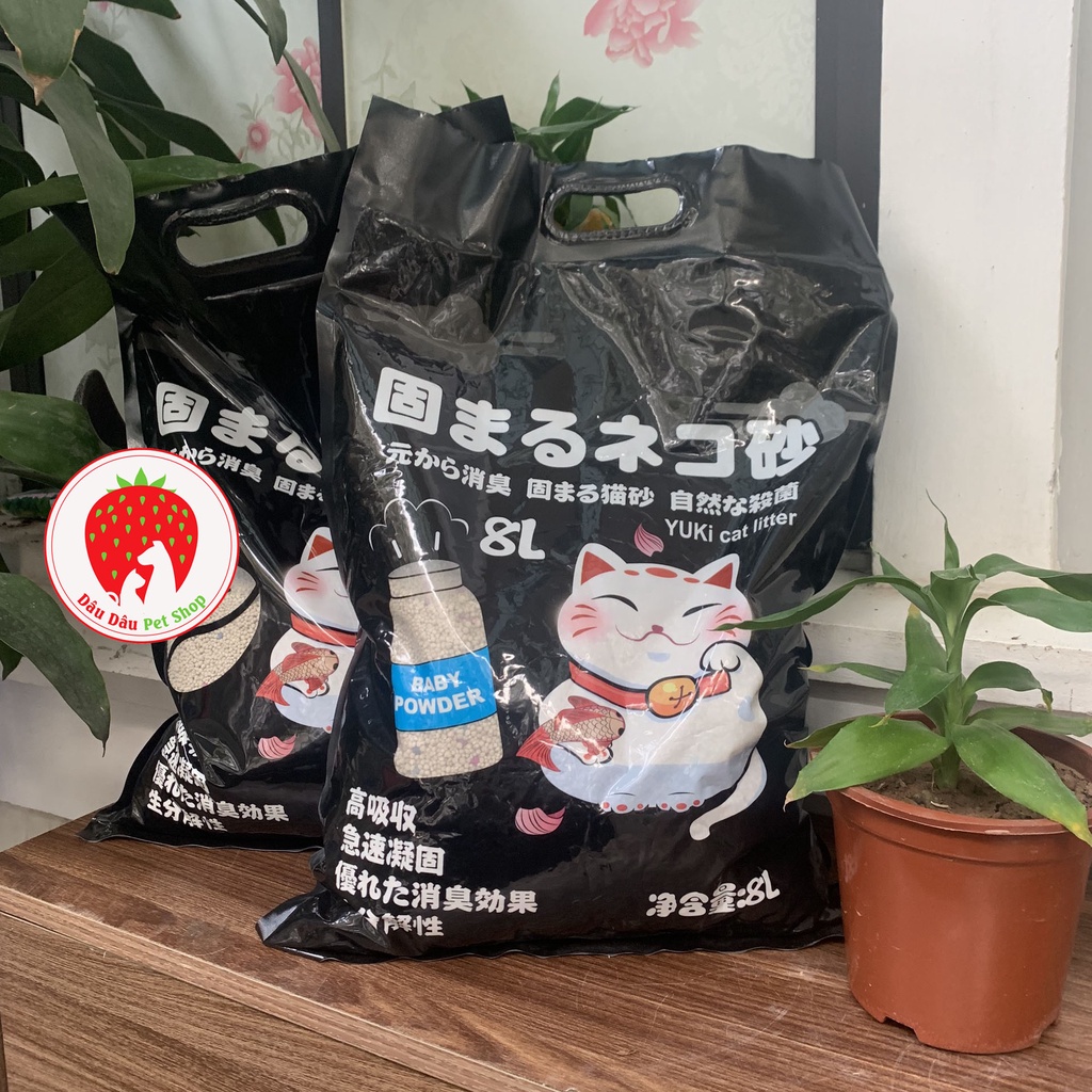 Cát nhật cho mèo Yuki 8L siêu vón siêu khử mùi