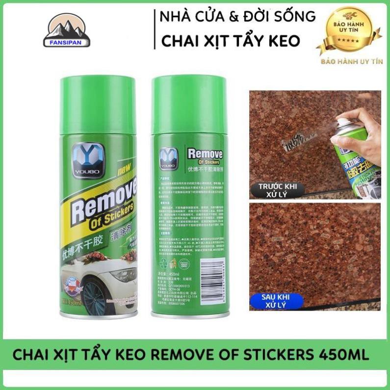 Chai Xịt Tẩy Keo, Nhưa Đường, Băng Dính, Vết Bám Khó Rửa Trên Xe Máy, Ô Tô Remove of sticker 450ml