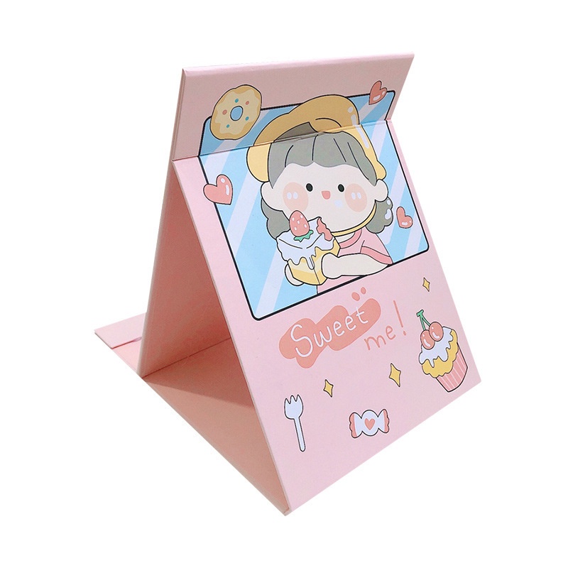 GƯƠNG GẤP GỌN ĐỂ BÀN TRANG ĐIỂM DỄ THƯƠNG MẪU XINH