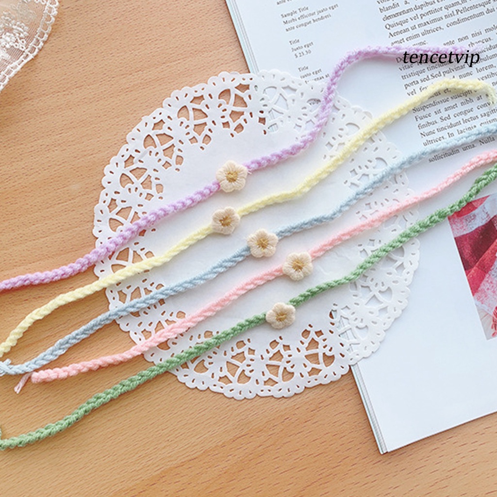 Set 5 vòng cổ dệt tay họa tiết hoa có thể điều chỉnh cho thú cưng