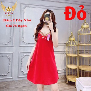 Đầm 2 dây thun lạnh ngủ