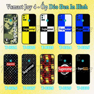 Ốp lưng Vsmart Joy 4 - Ốp dẻo đen hình Supreme