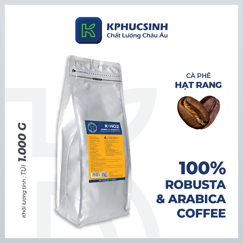 Cà phê rang xay xuất khẩu K-HO2 1kg/gói KPHUCSINH - Hàng Chính Hãng
