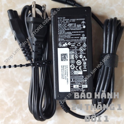 Sạc Laptop Dell 19.5V-3.34A 65W Kim Nhỏ Dell 3147 3148 3551 5458 5555 5558 5755 5758 5759 7348 xps13 9343 9350 9360