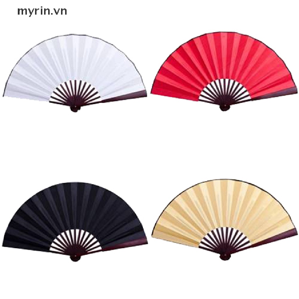Quạt Xếp Cầm Tay Bằng Vải Lụa Trơn Trang Trí Tiệc Cưới Phong Cách Trung Hoa