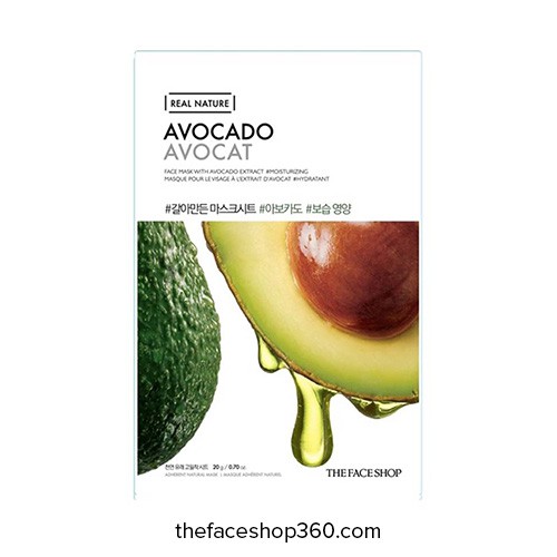 Mặt Nạ Dưỡng Da Phục Hồi Ẩm Tối Ưu TheFaceShop Real Nature Avocado Face Mask 20g