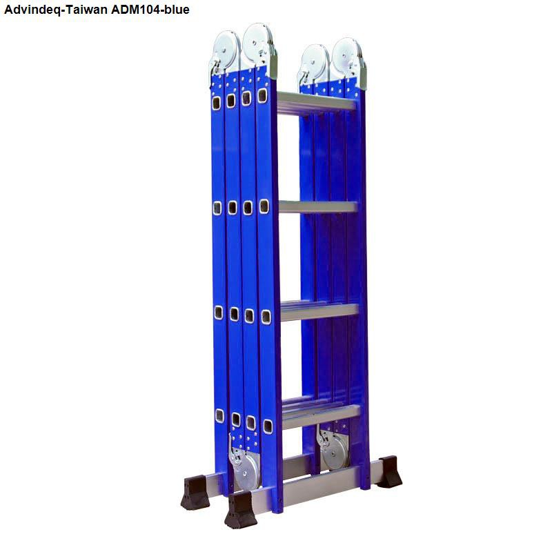 Thang nhôm gấp đa năng 4 đoạn Advindeq ADM104 Blue- xanh -12 tư thế sử dụng đa năng