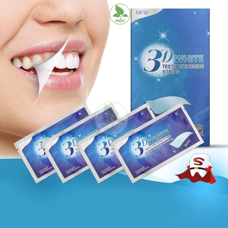Siêu rẻ. Full hộp 7 cặp - 14 miếng dán trắng răng 3D White Teeth Whitening Strips Sena Beauty