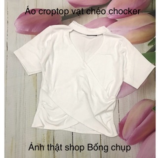Áo croptop vạt chéo chocker