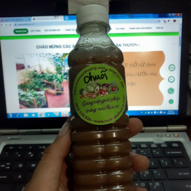 [Nhà ủ] dịch chuối hữu cơ chai gần 350ml