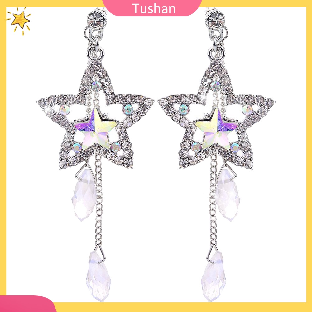 Khuyên tai ngôi sao đính đá lấp lánh