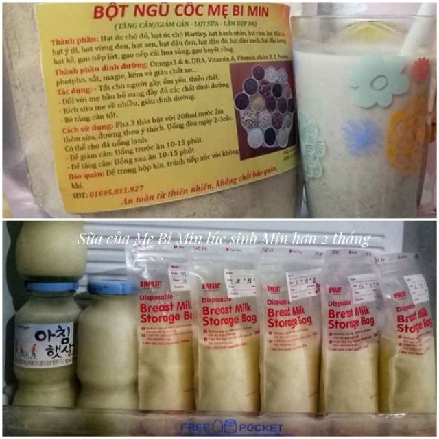 1kg bột ngũ cốc (lợi sữa, mẹ bầu, tăng cân, giảm cân) nhà làm Mẹ Bi Mi