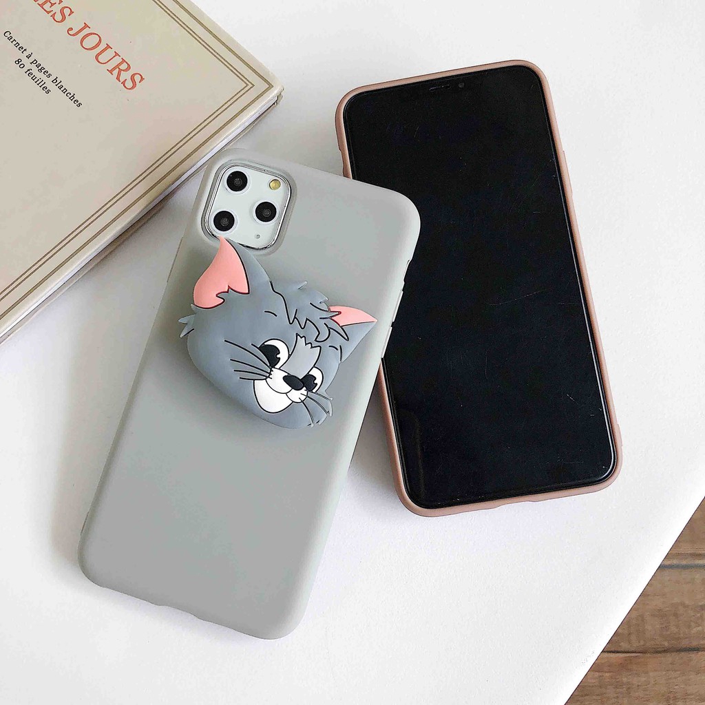 Ốp iPHONE 6S PLUS 7 8 SE có đế giữ hoạt hình Tom và Jerry cho XR XS MAX 11 PRO MAX