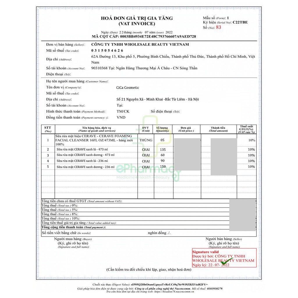 SỮA RỬA MẶT CERAVE FOAMING FACIAL CLEANSER 473ml và 236ml