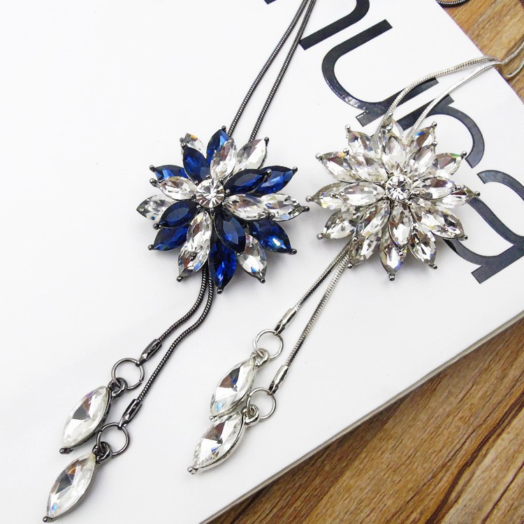 [ xả kho ] VÒNG CỔ BẠC HOA ĐÍNH ĐÁ VC002