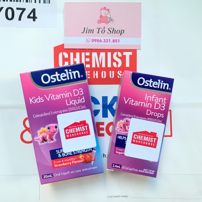 Vitamin d3 Ostelin của Úc cho trẻ sơ sinh và trẻ từ 6 tháng - shop Jim Tồ