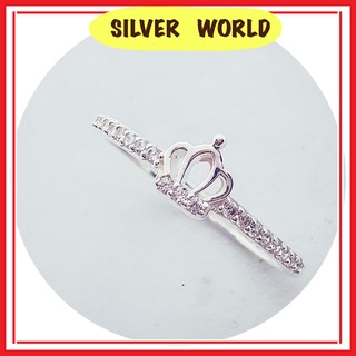 Nhẫn bạc vương miệng gắn đá xinh đẹp, Trang sức bạc 925 Silver World