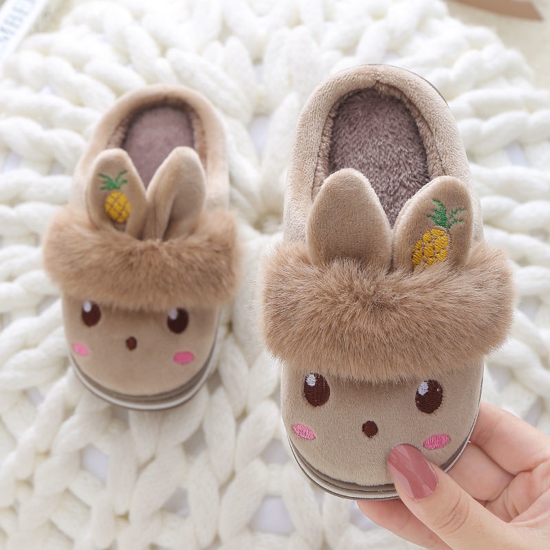 Dép bông đi trong nhà chống trượt giữ ấm mùa đông dành cho trẻ em