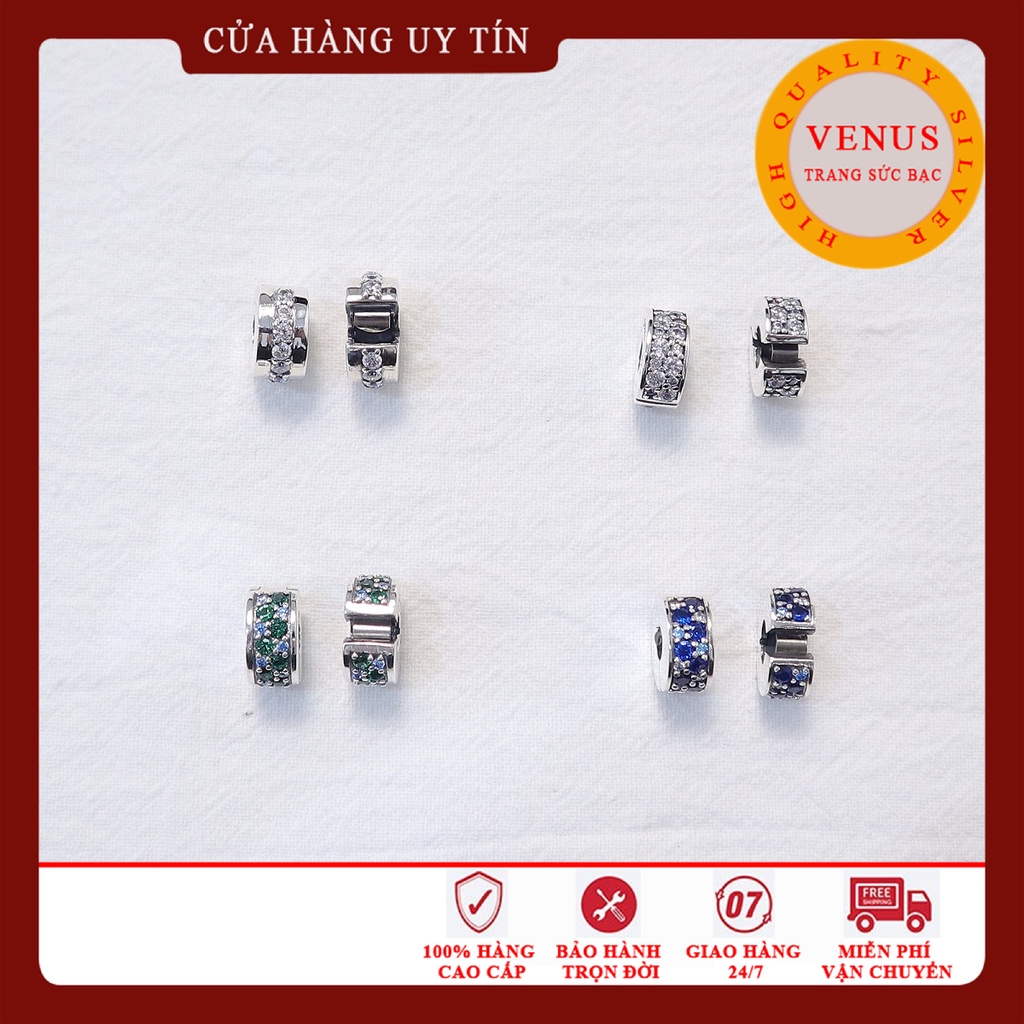 Charm clip bấm đá trắng- Mã sản phẩm VENUSC5