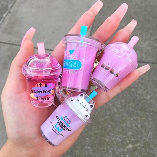 Móc khóa hình ly trà sữa trân châu siêu dễ thương siêu độc