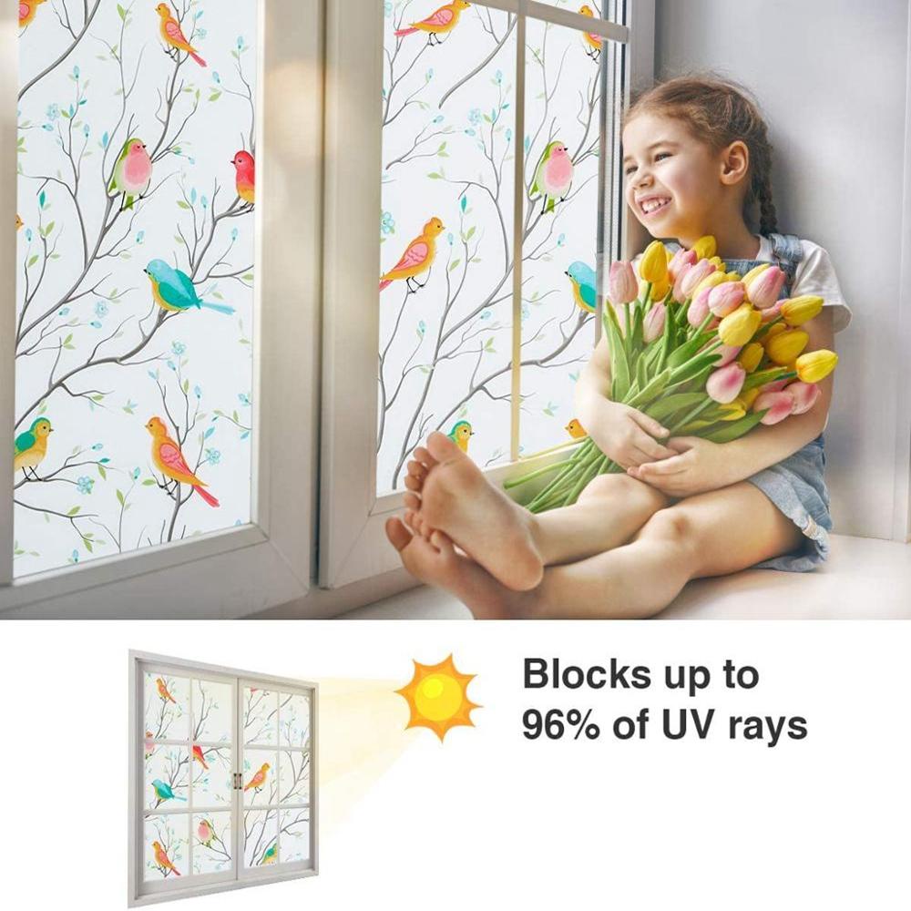Miếng Dán Cửa Sổ Chống Tia UV Không Dính Trang Trí Nhà Tắm