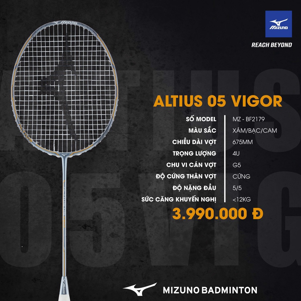 Vợt Cầu Lông Altius 05 Vigor MIZUNO ( Khung Vợt Chưa Đan)