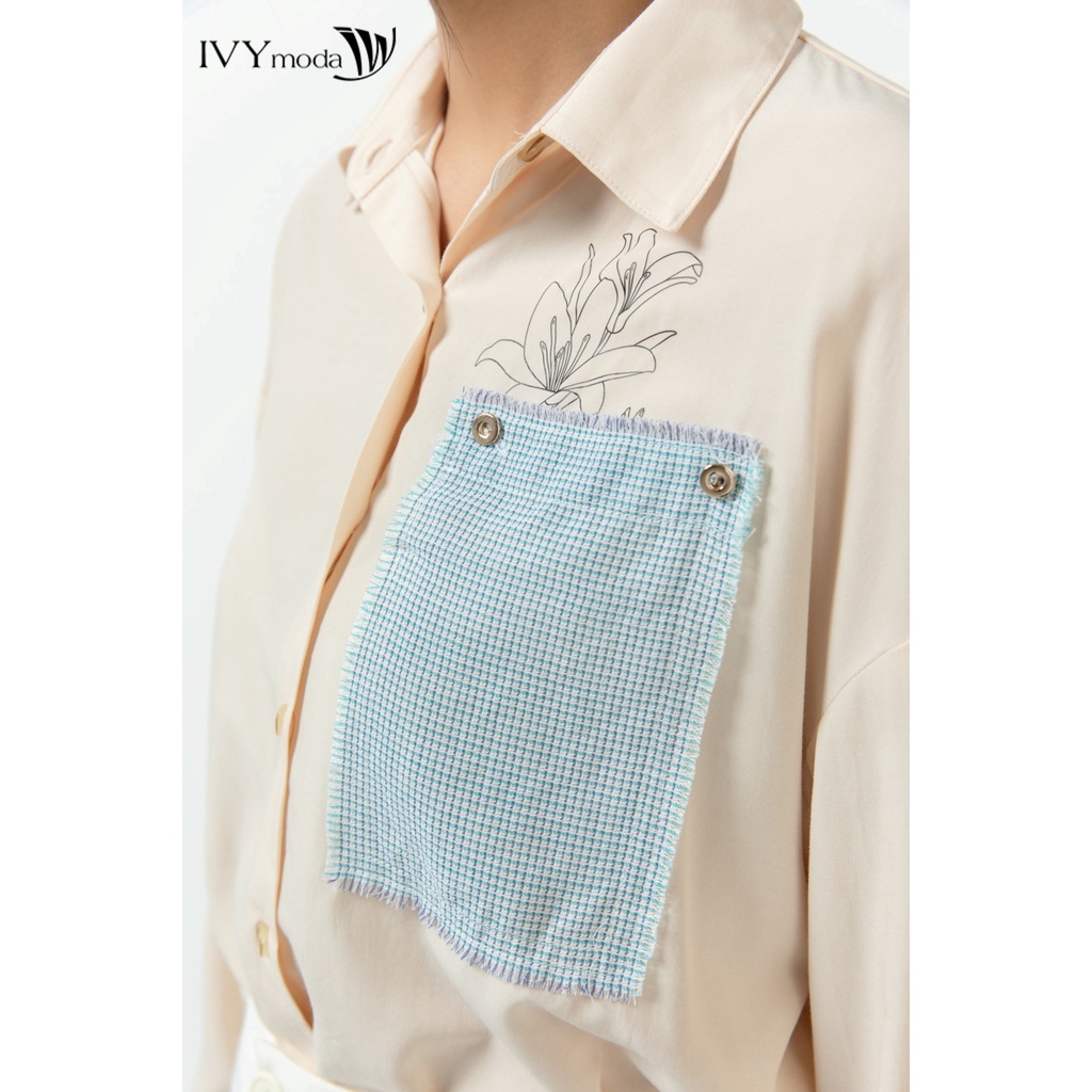 Áo sơ mi nữ ráp vải IVY moda MS 17M5781