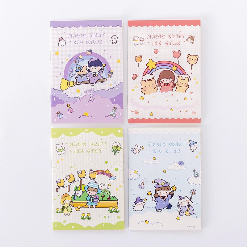 Set 10 quyển sổ mini cầm tay A7 dày 20 trang có nhiều hình đáng yêu