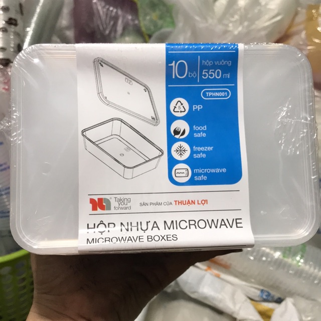 Hộp nhựa Microwave chữ nhật 550ml