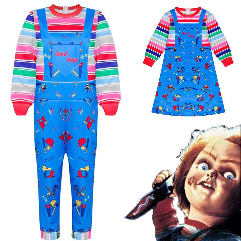 boys Christmas Bride of Chucky Costume for Kids Funny Party Child's Play 3 Cosplay Buddi Carnival Halloween Children